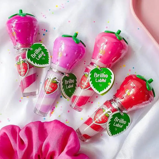 gloss labial pirulito de morango